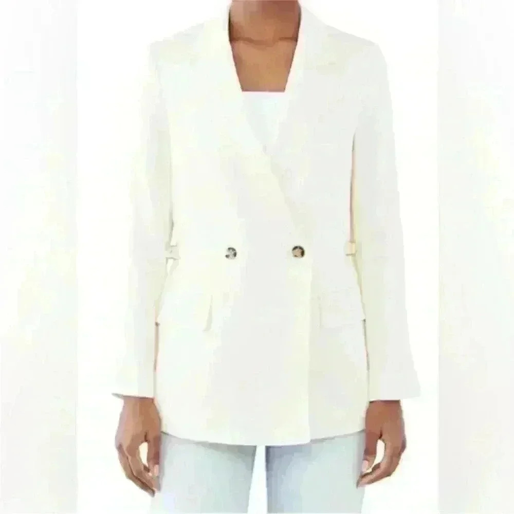 NWOT CLUB MONACO D-Ring Blazer Sz L in Cream/offwhite